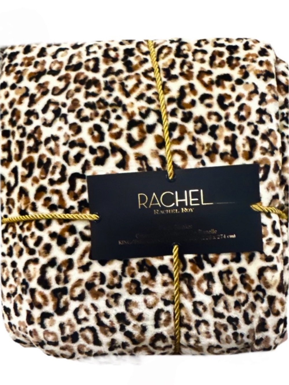 Rachel Roy Brown and Black Animal Print King Blanket